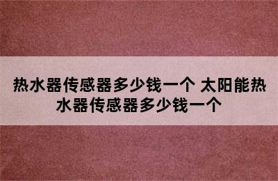 热水器传感器多少钱一个 太阳能热水器传感器多少钱一个